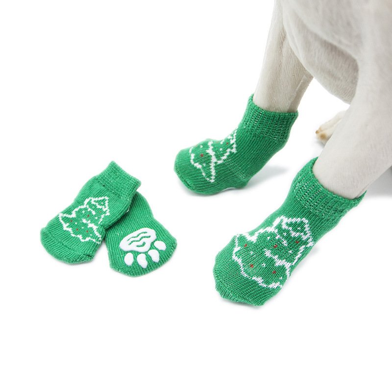 Non-slip cotton dog socks set of four (photo 4)