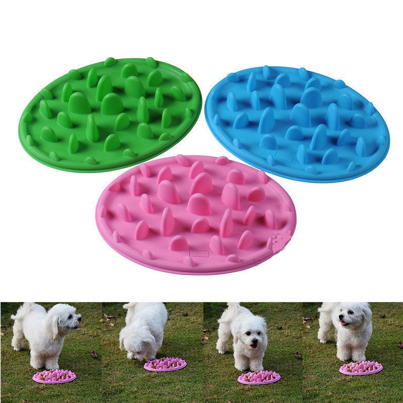 Silicone slow feeder bowl for dogs with raised maze pattern — anti-choke feeding bowl