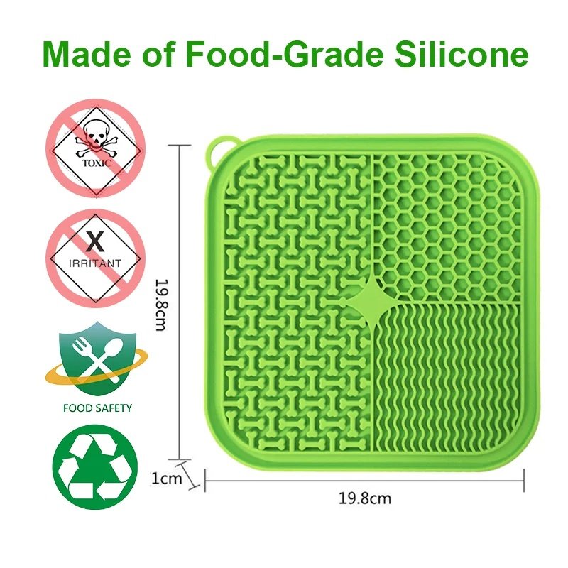 Silicone lick mat for dogs with suction cups — anxiety relief slow feeder treat pad