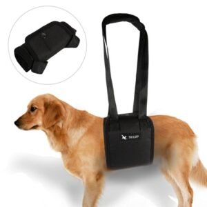 Rear support harness for senior dogs - Rear support lift harness for senior dogs — padded nylon sling with handle for hip and hind leg support
