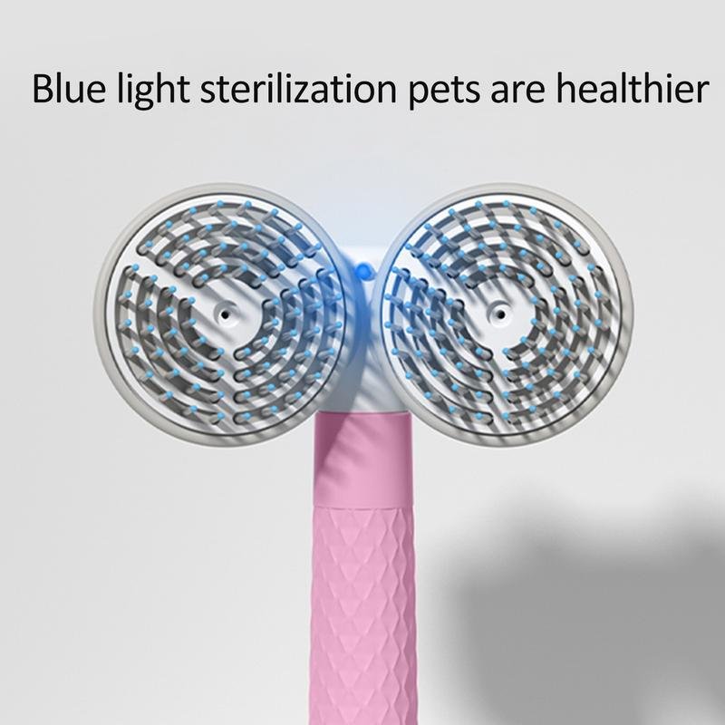 Double-headed negative ion self-cleaning slicker brush for dogs and cats