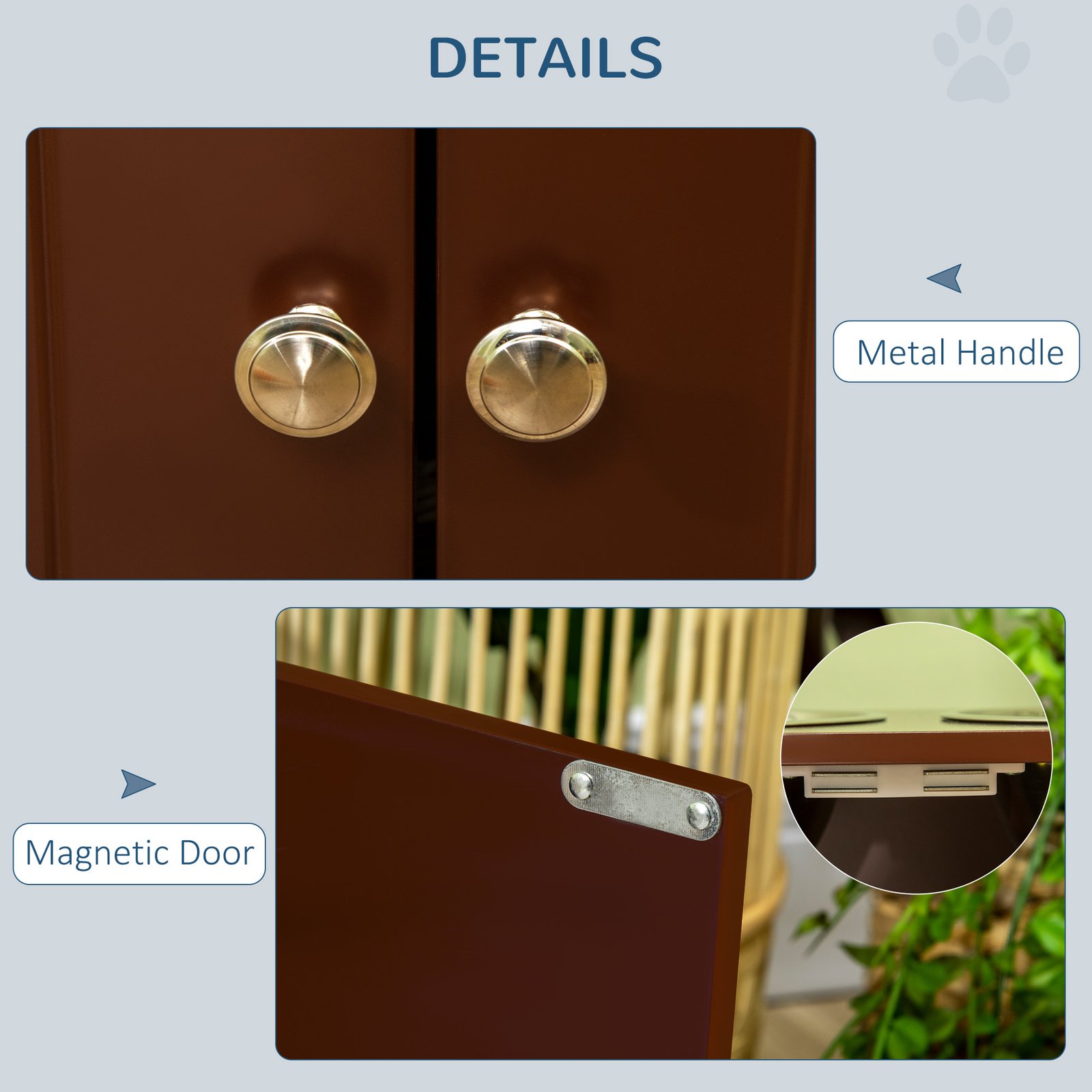 Elevated wooden dog feeding station with storage cabinet (photo 8)