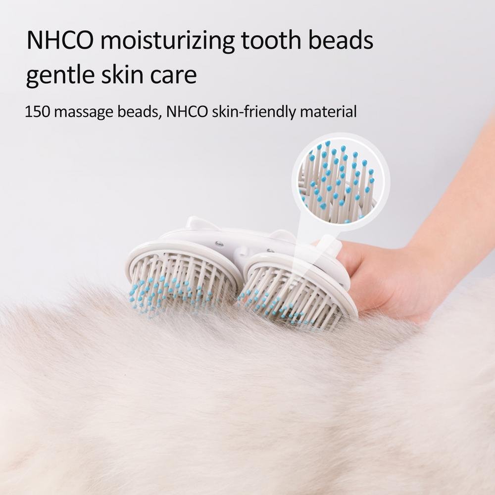 Double-headed negative ion self-cleaning slicker brush for dogs and cats