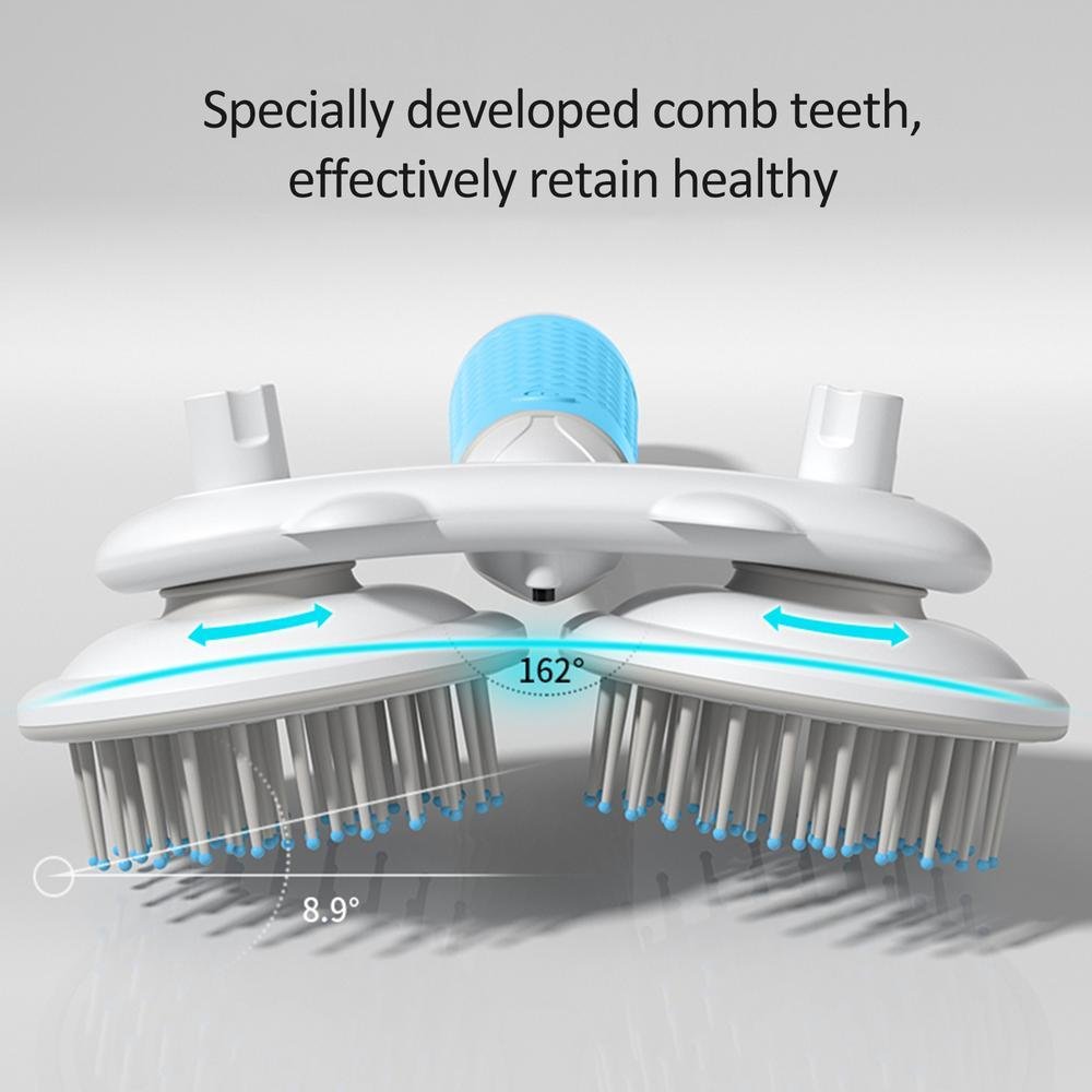 Double-headed negative ion self-cleaning slicker brush for dogs and cats
