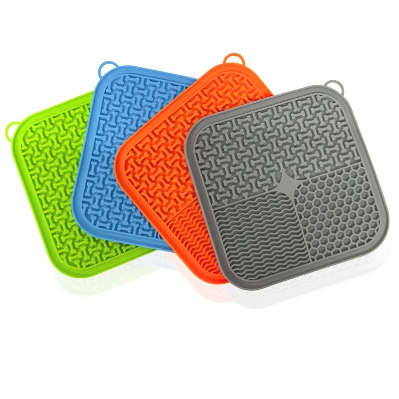 Silicone lick mat for dogs with suction cups — anxiety relief slow feeder treat pad