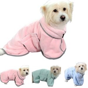 Microfiber dog bathrobe drying towel (photo 1)