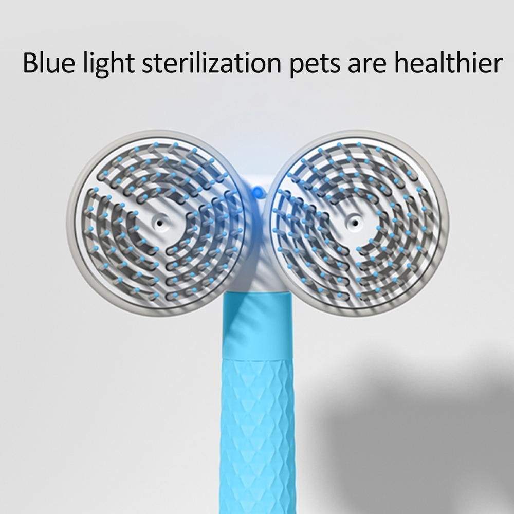 Double-headed negative ion self-cleaning slicker brush for dogs and cats