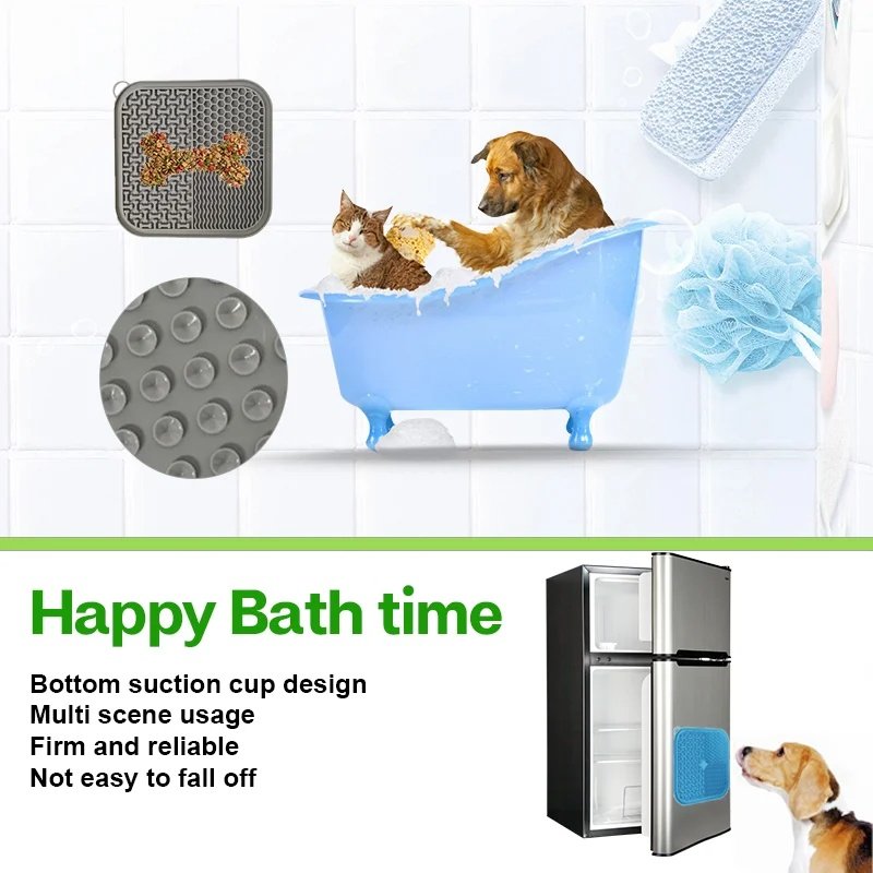 Silicone lick mat for dogs with suction cups — anxiety relief slow feeder treat pad